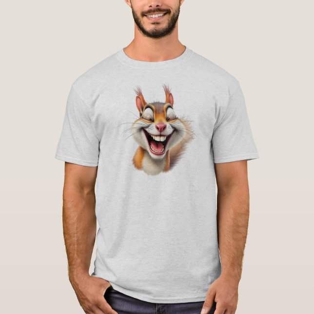 Camiseta Une caricature d'écureuil mort de rire. (Anverso)