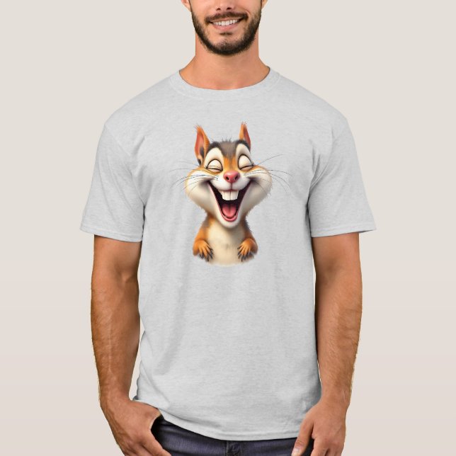 Camiseta Une caricature humoristique d'un écureuil. (Anverso)