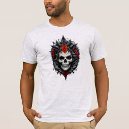 Camiseta Une tête de mort parmi les roses.