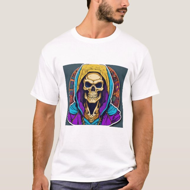 Camiseta "Únete a la rebelión: Rock & Roll Skull Tee" (Anverso)