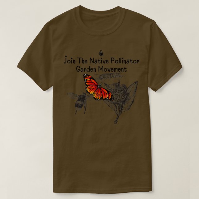 Camiseta Únete al Movimiento de Jardín de Polinizadores Nat (Diseño del anverso)