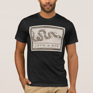 Camiseta Únete o Muere Serpiente de Cascabel: Caricatura Be