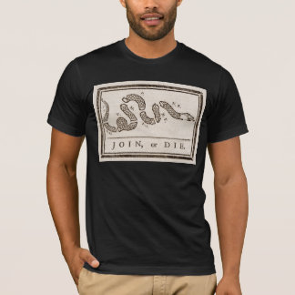 Camiseta Únete o Muere Serpiente de Cascabel: Caricatura Be
