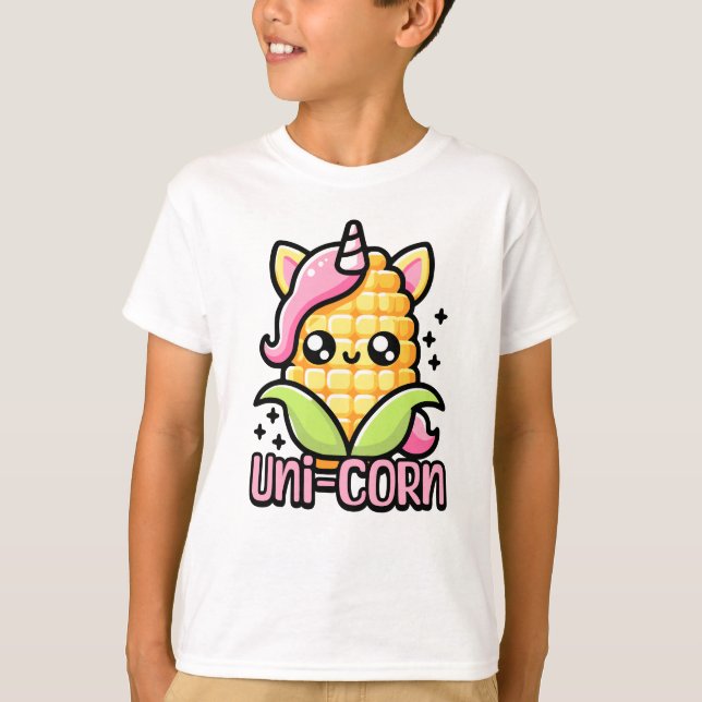 Camiseta ¡Uni-Corn! Cute Unicorn Corn Pun (Anverso)
