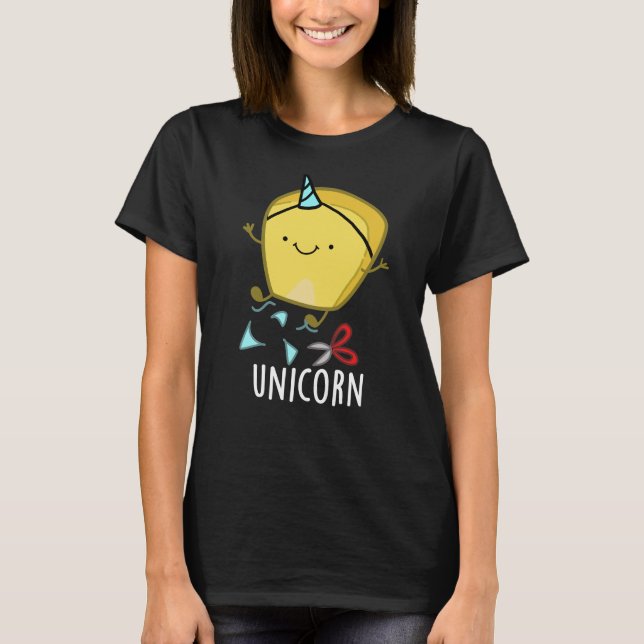 Camiseta Uni-corn Funny Corn Pun Dark BG (Anverso)