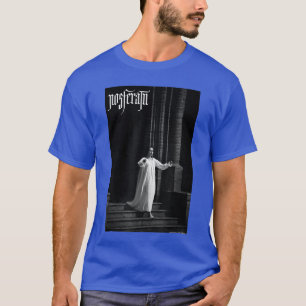 Camiseta Uni Negro Terror Gótico Pequeño Cuello en V Manga