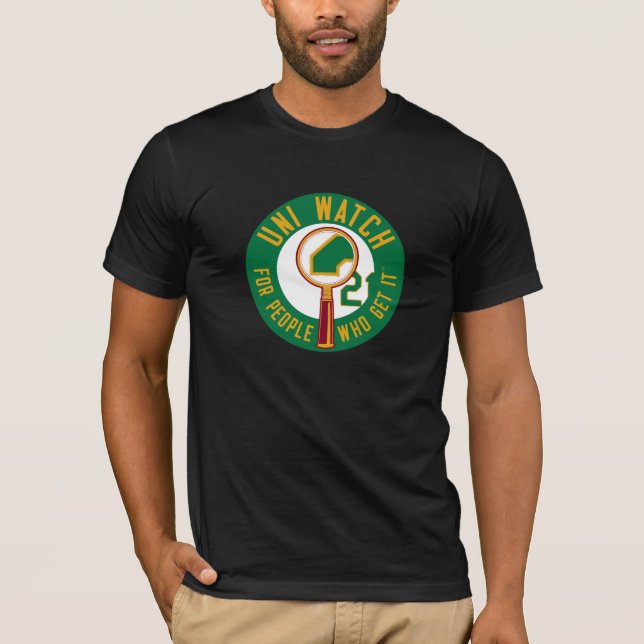 Camiseta Uni reloj: Lupa verde (Anverso)