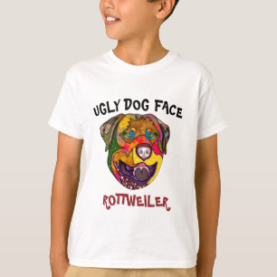 Camiseta Única cara de perro feo Rottweiler T-Shirt