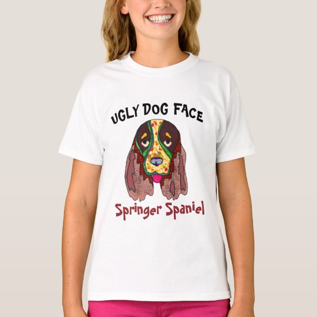 Camiseta Única cara de perro hispano traviesa de Springer (Anverso)