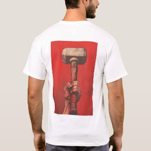 Camiseta única de diseño de mace de mano