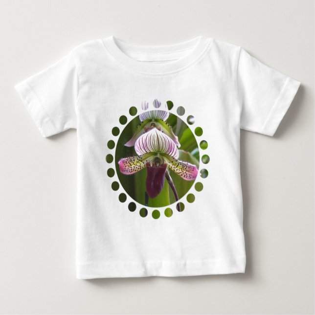 Camiseta única del bebé de la orquídea (Anverso)