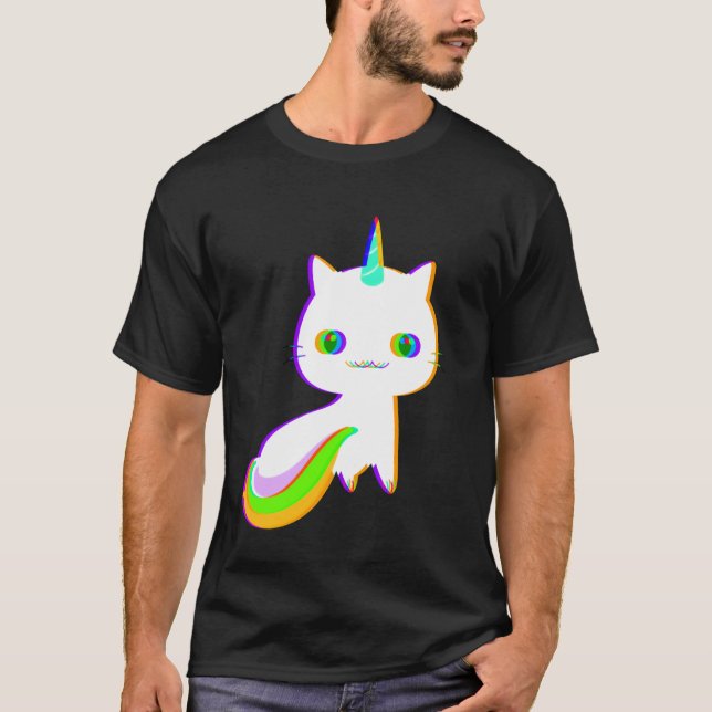 Camiseta Unicat Caticorn Meowgon Unicorn Cat Men Women Bo (Anverso)