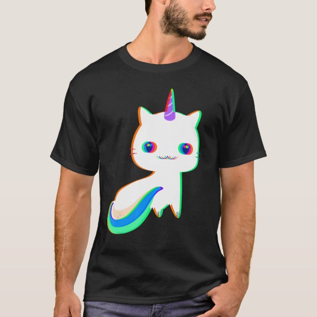 Camiseta Unicat Caticorn Meowgon Unicorn Cat Men Women Bo (Anverso)