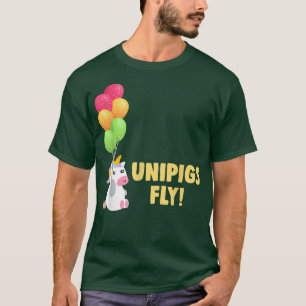 Camiseta Uniceres de globos cutáneos vuelan unicornio cerdo