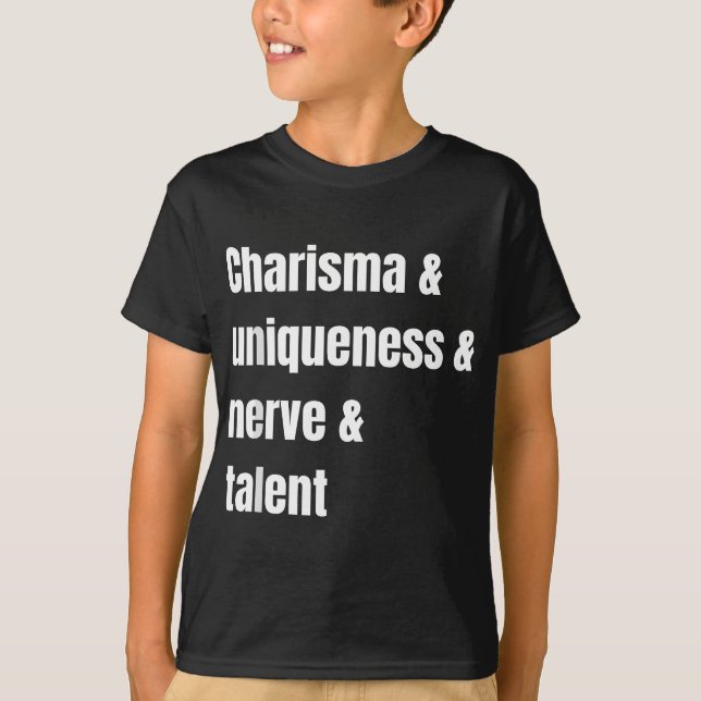 Camiseta Unicidad carismática Nervio y talento, carrera de  (Anverso)