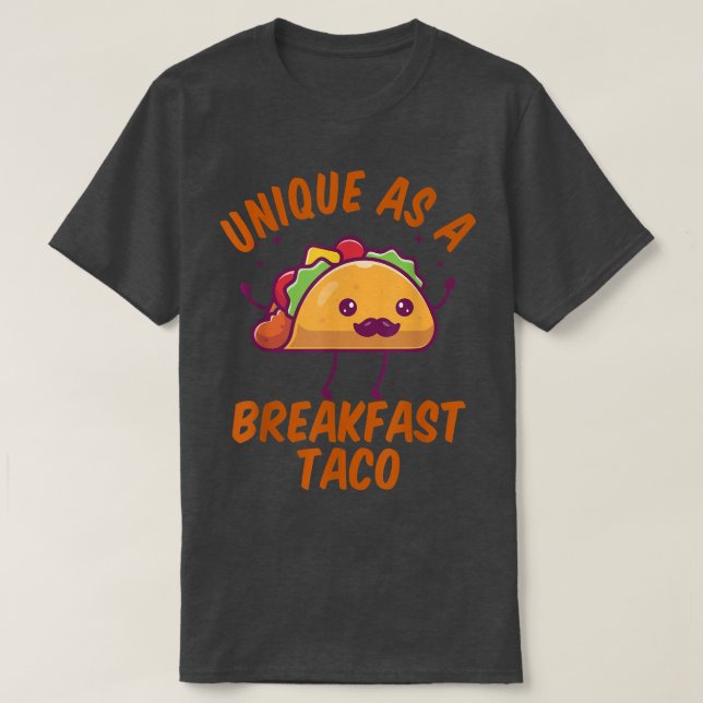 Camiseta Único Como Desayuno Taco Feliz Sonriente Kawaii Ta (Diseño del anverso)