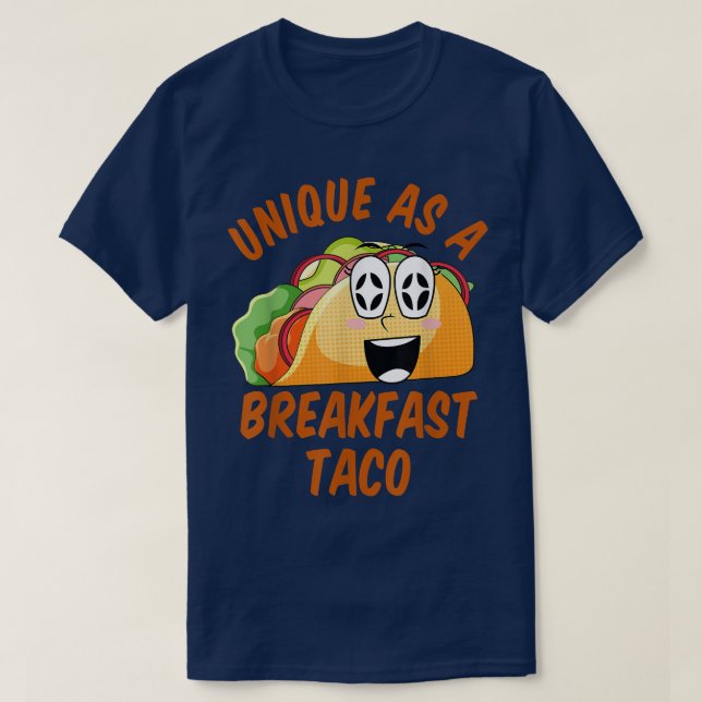 Camiseta Único Como Desayuno Taco Feliz Sonriente Kawaii Ta (Diseño del anverso)