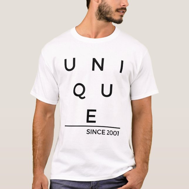 Camiseta Único desde el año de nacimiento 2001 (Anverso)