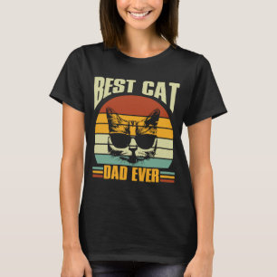 Camiseta Único mejor gato papá papá viejo retro Sunse