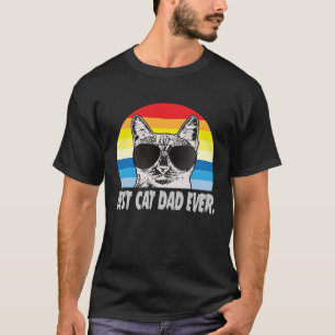 Camiseta Único mejor gato papá papá viejo retro Sunse