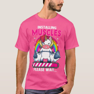 Camiseta Unico parlanchín de Unicornio de levantamiento de 