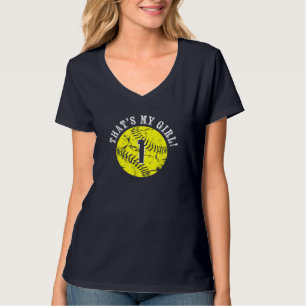 Camiseta Único que es mi Chica 1 jugador de Softball, mamá