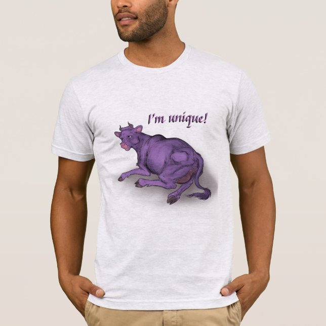 Camiseta ¡Único! vaca púrpura (Anverso)
