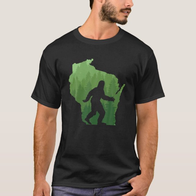 Camiseta Único Wisconsin Bigfoot Hunter Gift Sasquatch Hun (Anverso)