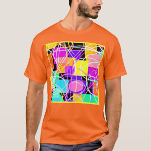 Camiseta Único Y Colorido Patrones De Neón Arte