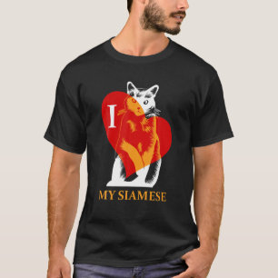 Camiseta Único Y Gracioso Me Encanta Mi Cocina Siamesa Mejo