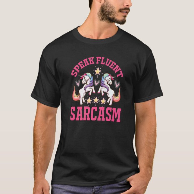 Camiseta unicorn and hearts   text sarcasm irony fun (Anverso)