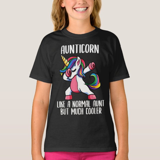 Camiseta unicorn aunt girl birthday party apparel (Anverso)