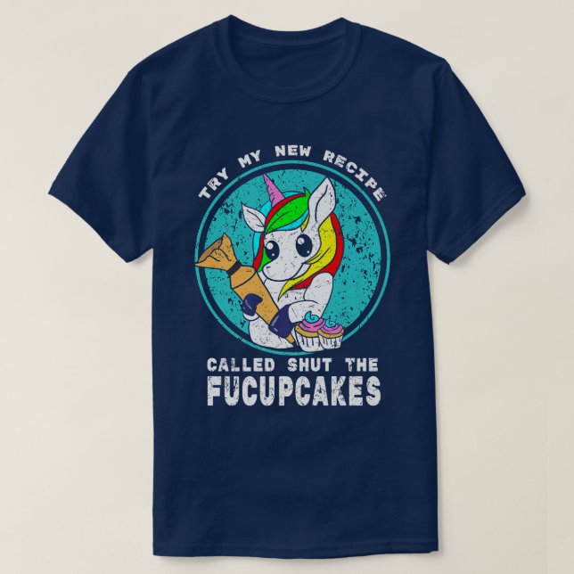 Camiseta Unicorn Baking Cupcakes (Diseño del anverso)