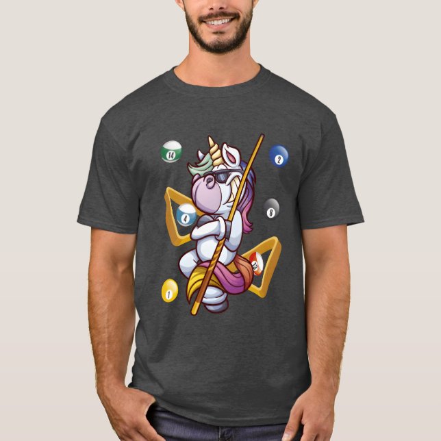 Camiseta Unicorn Billiard Cue Ball Sports family gift (Anverso)