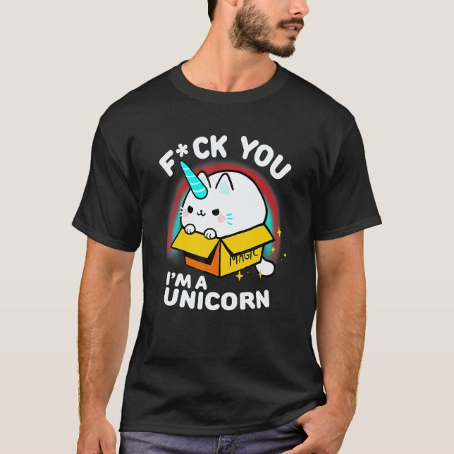 Camiseta Unicorn Cat Cute Animal Sassy Quote (Anverso)