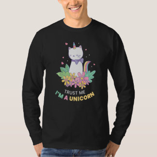 Camiseta Unicorn Caticorn Fun Unicornio Gra de Gato Arcoiri