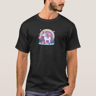 Camiseta Unicorn Con Árboles Y Presenta Navidades De Diseño