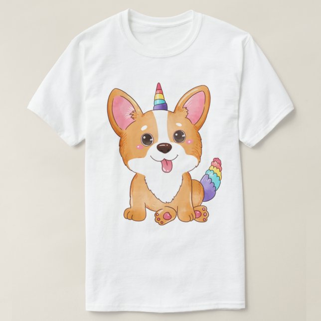 Camiseta Unicorn Corgi T-Shirt (Diseño del anverso)
