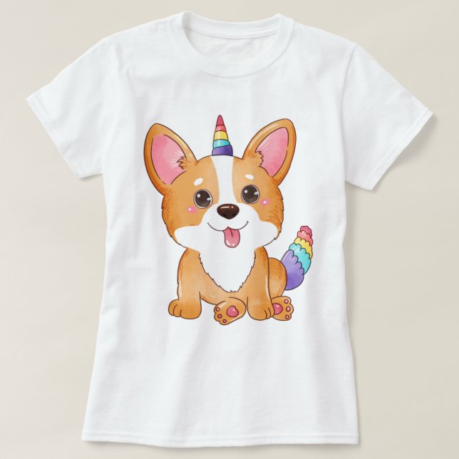 Camiseta Unicorn Corgi T-Shirt (Diseño del anverso)