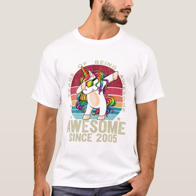 Camiseta Unicorn Dabbing 17th Birth (Anverso)