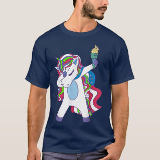 Camiseta Unicorn Dabbing EE.UU. Patriotias mujeres Unicorn