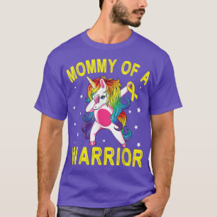Camiseta Unicorn Dabbing Gold Mommy Of A Warrior Childhood