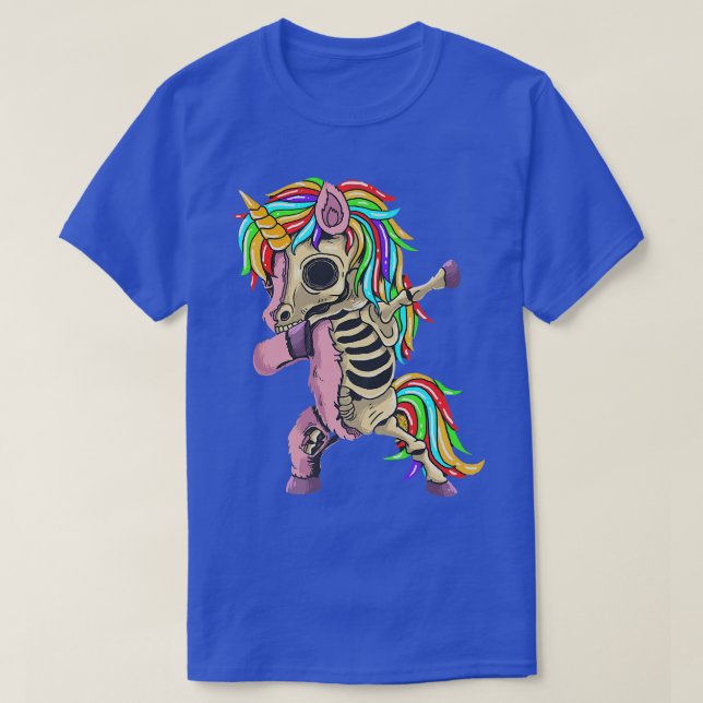 Camiseta Unicorn Dabbing Skeletme Costume divertida Hallowe (Diseño del anverso)