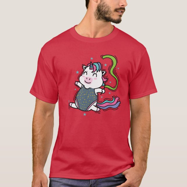 Camiseta Unicorn dancing Mythical Creature Sport family gif (Anverso)