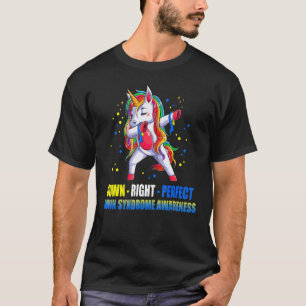 Camiseta Unicorn Down Right Perfect Down Syndrome Awareness
