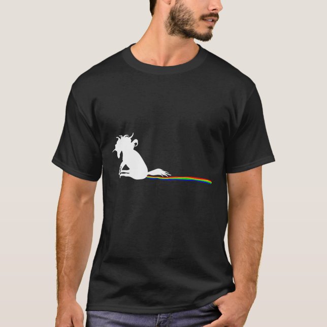 Camiseta Unicorn Dragging Rainbows Funny Adult S  (Anverso)
