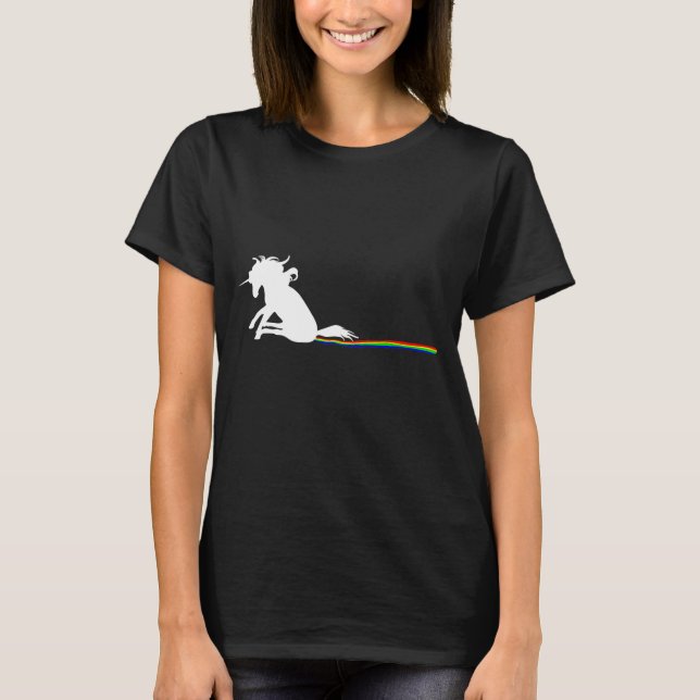 Camiseta Unicorn Dragging Rainbows Funny Adult S  (Anverso)