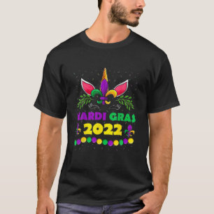 Camiseta Unicorn Face Fleur De Lys Mardi Gras Girls Kids