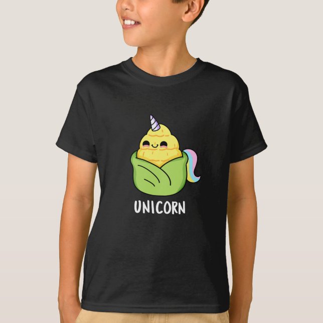 Camiseta Unicorn Funny Baby Corn Pun Dark BG (Anverso)