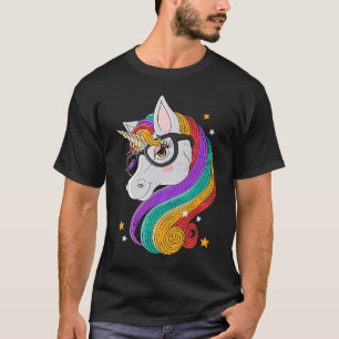 Camiseta Unicorn Glasses Magia Fantasía Animal Unicornio
